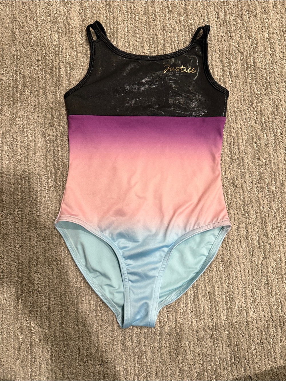 Justice Girls' Ombre Leotard in Black, Purple, Pink & Light Blue